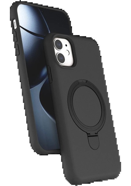 Apple iPhone 11 Regal Magsafe Standlı Kapak - Titan Gri