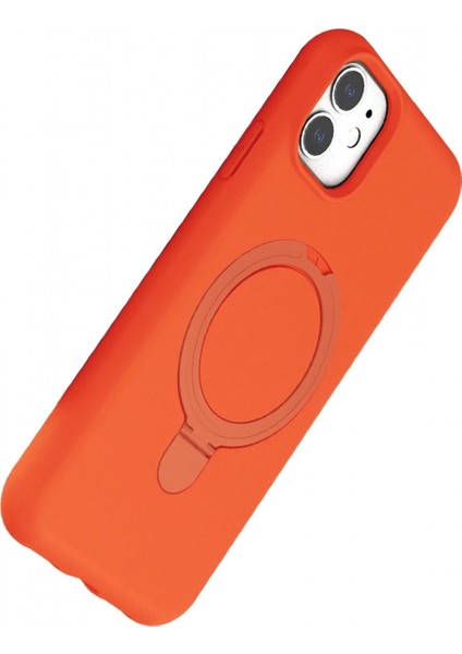 Apple iPhone 11 Regal Magsafe Standlı Kapak - Turuncu modelleri