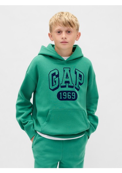 Erkek Çocuk Yeşil Vintagesoft Gap Logo Sweatshirt