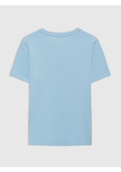 Erkek Çocuk Mavi Grafik Baskılı T-Shirt modelleri