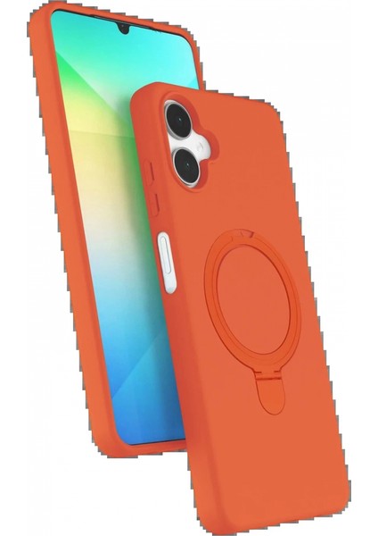 Samsung Galaxy A06 Regal Magsafe Standlı Kapak - Turuncu