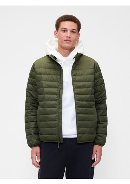 Erkek Haki 100% Geri Dönüştürülmüş Relaxed Coldcontrol Şişme Mont