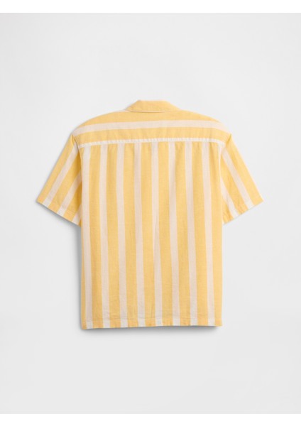 Erkek Çocuk Sarı Relaxed Keten Karışımlı Gömlek fiyatları