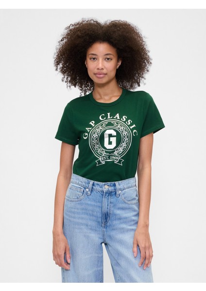 Kadın Koyu Yeşil Favorite Grafik T-Shirt