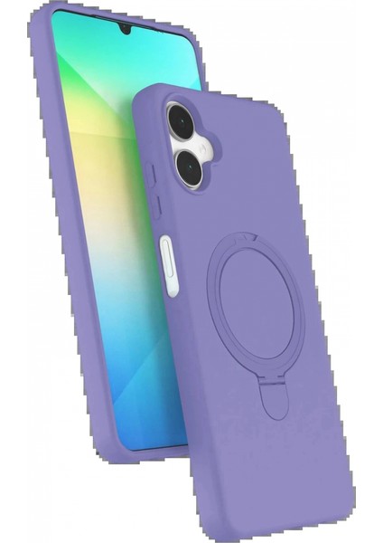 Samsung Galaxy A06 Regal Magsafe Standlı Kapak - Lila