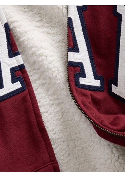 Kadın Tuğla Kırmızısı Gap Logo Fermuarlı Sweatshirt modelleri