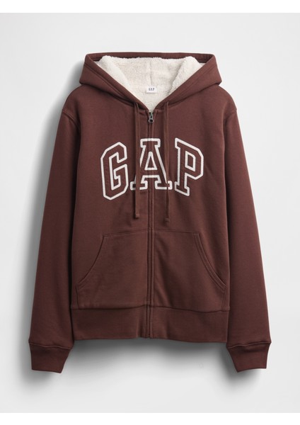 Kadın Kahverengi Gap Logo Fermuarlı Sweatshirt fiyatları