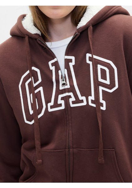 Kadın Kahverengi Gap Logo Fermuarlı Sweatshirt modelleri