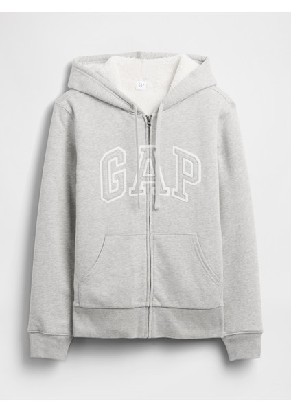 Kadın Açık Gri Gap Logo Fermuarlı Sweatshirt fiyatları