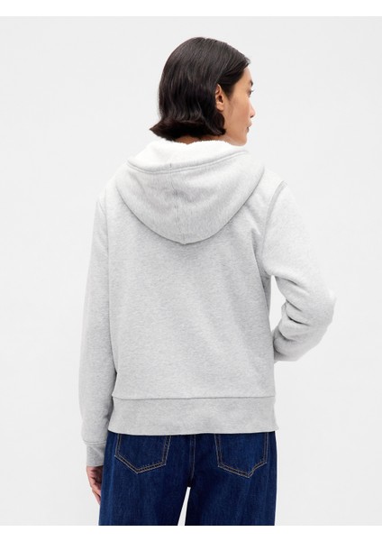 Kadın Açık Gri Gap Logo Fermuarlı Sweatshirt fırsatları