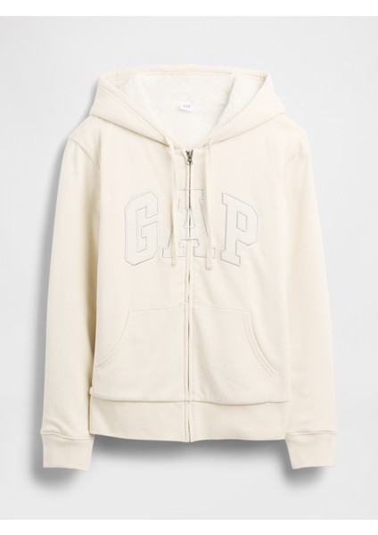 Kadın Krem Gap Logo Fermuarlı Sweatshirt fiyatları