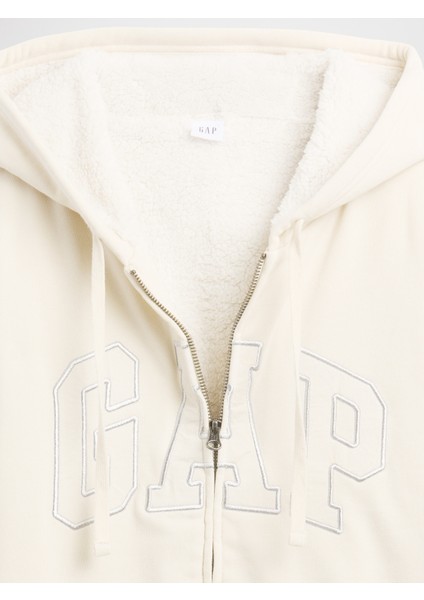Kadın Krem Gap Logo Fermuarlı Sweatshirt modelleri
