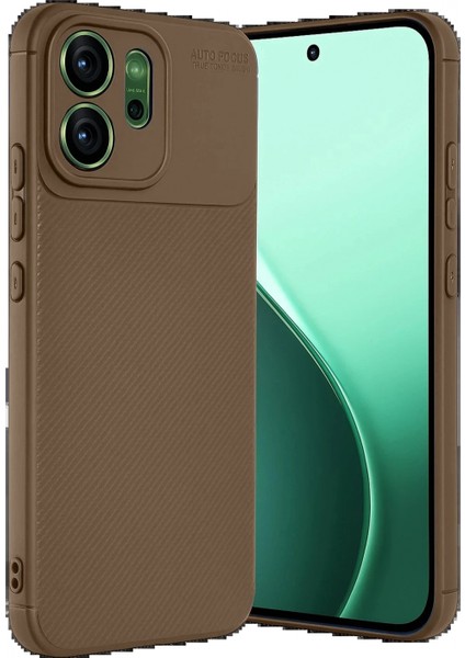 Oppo Reno 14F Auto Focus Karbon Kapak - Kahverengi