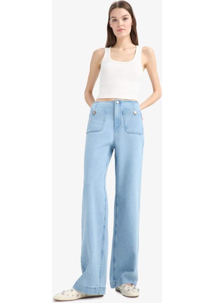 90's Wide Leg Yüksek Bel Düz Paça Uzun Jean Kar Yıkamalı Pantolon D9419AX25SM modelleri