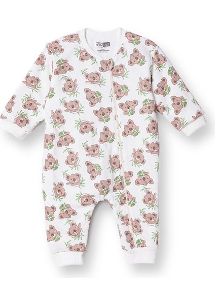 Erkek Bebek Uyku Tulumu 1 Tog Fermuarlı Bisiklet Yaka Uzun Kol Ribanalı Paça