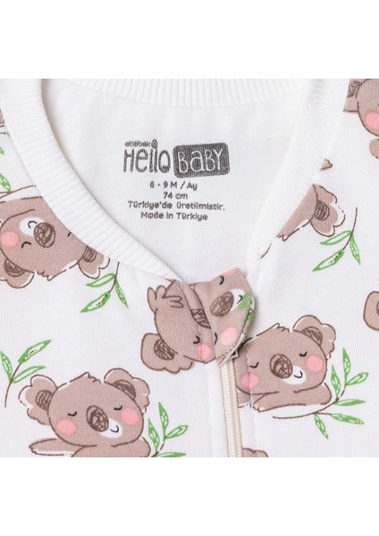 Erkek Bebek Uyku Tulumu 1 Tog Fermuarlı Bisiklet Yaka Uzun Kol Ribanalı Paça modelleri