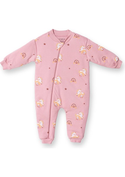 Kız Bebek Uyku Tulumu Fermuarlı 2.5 Tog Bisiklet Yaka Uzun Kol Patiksiz Paça