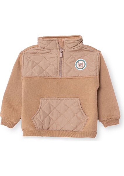 Erkek Bebek Sweatshirt Fermuarlı Camp Life Uzun Kol