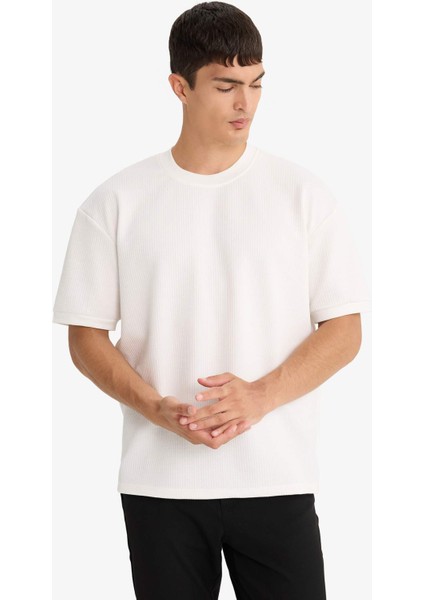 Oversize Geniş Kalıp Bisiklet Yaka Kısa Kollu Tişört F0320AX25AU modelleri