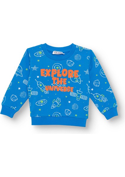 Uzay Baskılı Sweatshirt Erkek Bebek