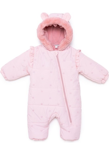 Kız Bebek Astronot Tulum Fermuarlı Uzun Kol Patikli Paça