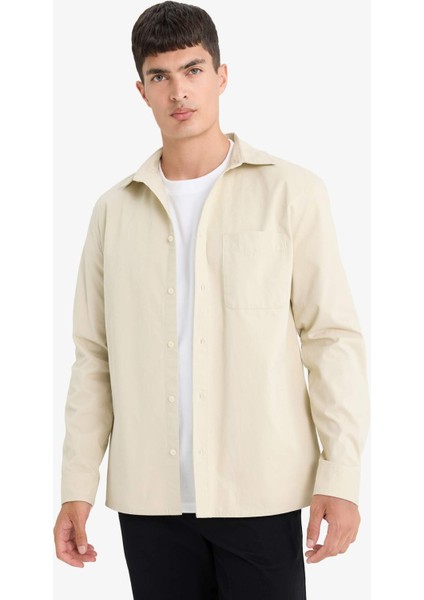 Regular Fit Polo Yaka Pamuklu Uzun Kollu Gömlek E8112AX25AU modelleri