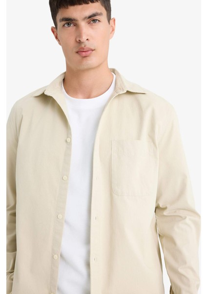 Regular Fit Polo Yaka Pamuklu Uzun Kollu Gömlek E8112AX25AU indirimleri