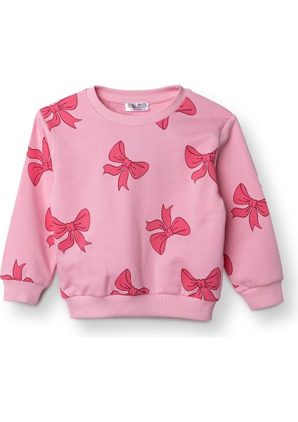 Kız Bebek Sweatshirt Bisiklet Yaka Uzun Kol