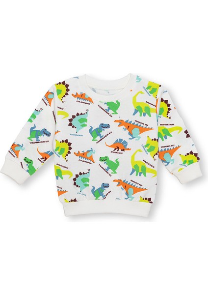 Erkek Bebek Basic Sweatshirt Şardonlu Bisiklet Yaka Uzun Kol