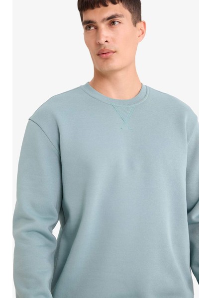 Regular Fit Bisiklet Yaka Basic Düz Kalın Sweatshirt T3777AZ25AU