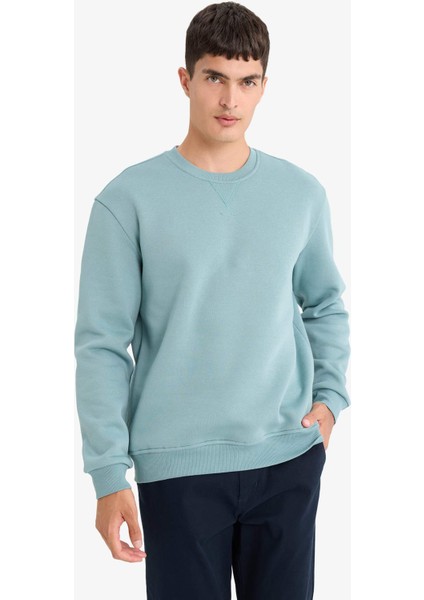 Regular Fit Bisiklet Yaka Basic Düz Kalın Sweatshirt T3777AZ25AU fırsatları