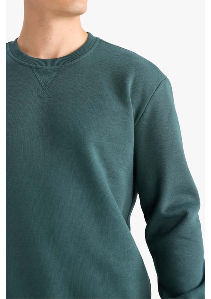 Regular Fit Bisiklet Yaka Basic Düz Kalın Sweatshirt T3777AZ25AU indirimleri