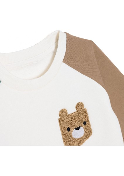 Erkek Bebek Camp Life Sweatshirt Şardonlu Bisiklet Yaka Uzun Kol modelleri