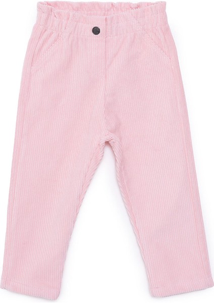 Kız Bebek Kadife Pantolon Düğmeli Reçme Paça