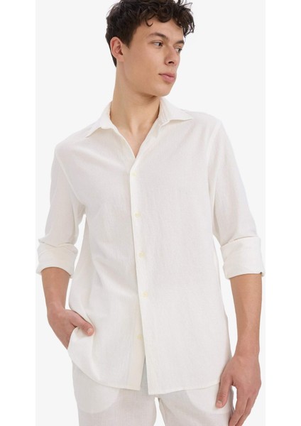 Regular Fit Polo Yaka Pamuklu Uzun Kollu Gömlek E7741AX25AU modelleri