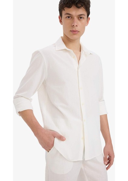 Regular Fit Polo Yaka Pamuklu Uzun Kollu Gömlek E7741AX25AU fırsatları