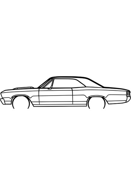 Yeni Chevrolet Chevelle 1967 Siluet Duvar Sanatı (Sadece Plastik Aparattır!!!)