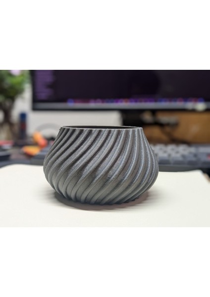 Yeni Spiral Kaktüs Potu - 3D Baskılı Bir Minimalist Tasarım P (Sadece Plastik Aparattır!!!)
