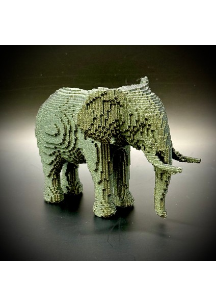 Yeni Voksel Afrika Fil Heykelcik (Sadece Plastik Aparattır!!!)