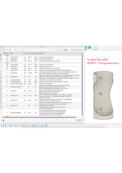 Yeni Yangın Söndürücü Duvar Montajı (Parametrik) (Sadece Plastik Aparattır!!!)