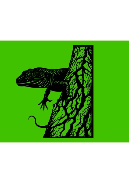 Yeni "treptile On Tree" 2d Duvar Dekorasyonu (Sadece Plastik Aparattır!!!)