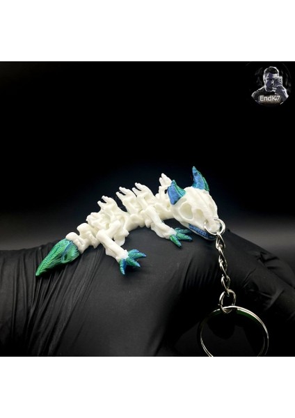 Yeni Iskelet Ejderha Anahtarlık - Li, Yerinde Baskı - Destek Yok (Sadece Plastik Aparattır!!!)