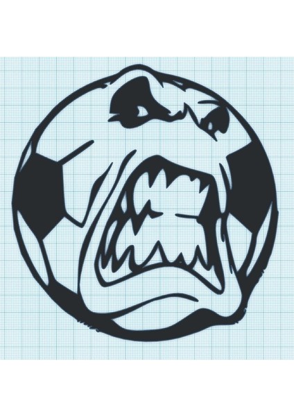 Yeni Kızgın Futbol Topu - Duvar Sanatı (Sadece Plastik Aparattır!!!)