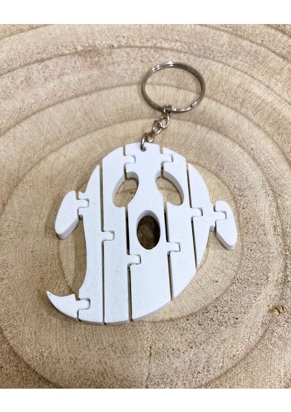 Yeni Mafsallı Cadılar Bayramı Hayalet Keychain (Sadece Plastik Aparattır!!!)