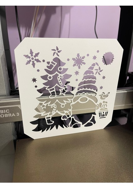 Yeni Noel Ağacı ile Gnome - Noel - Şablon Şablonu (Sadece Plastik Aparattır!!!)