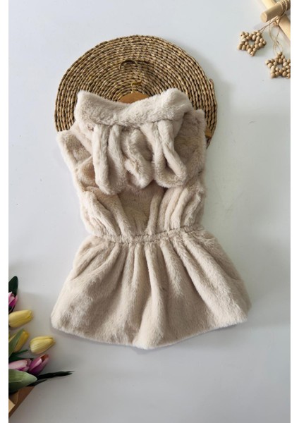 Kulak Detaylı Peluş Cepli Çocuk yelek - Bej fiyatları