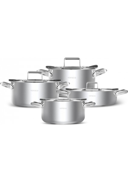 Montreal Indüksiyon Tabanlı 8 Parça Çelik Tencere Seti