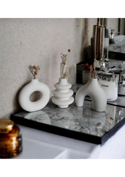 Beton Minimal Bohem Tarz Dekoratif Vazo Seti 10 × 10 cm – Salon ve Ofis Dekorasyonu için Şık Tasarım fiyatları