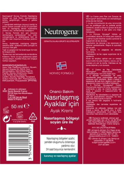 Norveç Formülü Yoğun Nemlendirici Ayak Kremi 50 ml x2 – Nasırlaşmış Ayaklar İçin Etkili Bakım modelleri