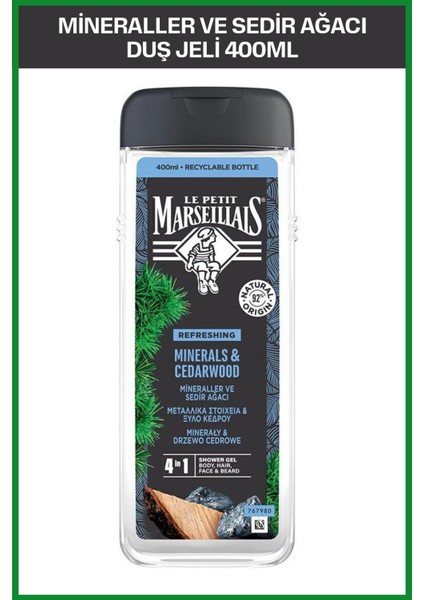 Mineralli ve Sedir Ağacı Özlü Duş Jeli 400 ml – Ferahlatıcı, Besleyici ve Canlandırıcı fırsatları
